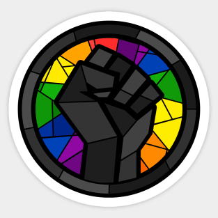BLM Stained Glass Fist (Gay) Sticker